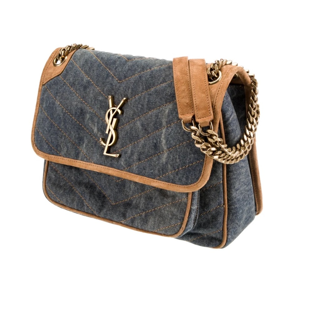 Saint Laurent Medium Monogram Matelasse Denim Niki Bag - Picture 5 of 16